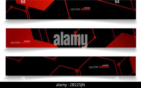 A set of modern vector banners with a rectangular design background Stock Vector