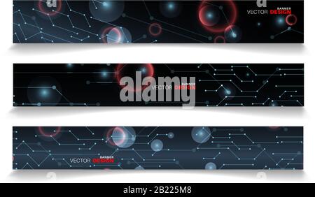 A set of modern vector banners with a rectangular design background Stock Vector