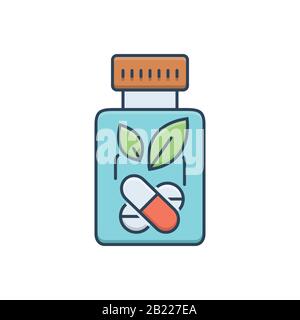 Herbal medicine icon Stock Vector