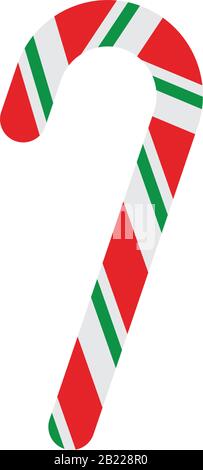 Christmas candy cane Icon template black color editable. Christmas candy cane Icon symbol Flat vector illustration for graphic and web design. Stock Vector