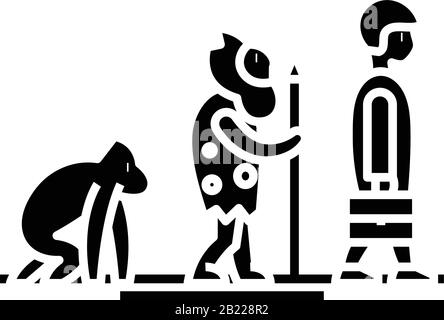 Educational progress black icon, concept illustration, vector flat symbol, glyph sign. Stock Vector