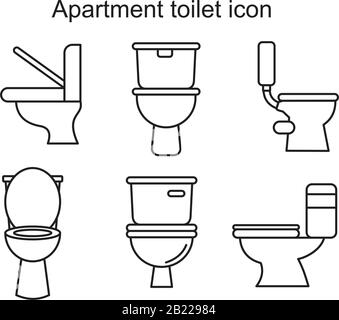 Apartment toilet Icon template black color editable. Apartment toilet Icon symbol Flat vector illustration for graphic and web design. Stock Vector