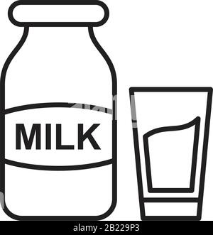 Milk Icon template black color editable. Milk Icon symbol Flat vector illustration for graphic and web design. Stock Vector