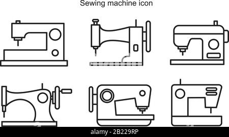 Sewing machine Icon template black color editable. Sewing machine Icon symbol Flat vector illustration for graphic and web design. Stock Vector