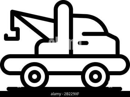 Emergency tow truck icon, outline style Stock Vector