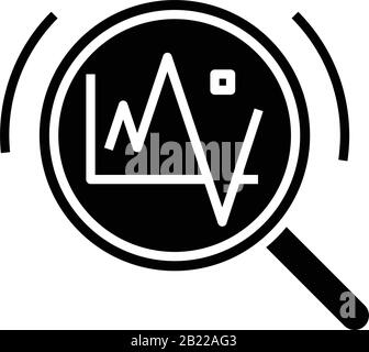 Diagram changing black icon, concept illustration, vector flat symbol, glyph sign. Stock Vector