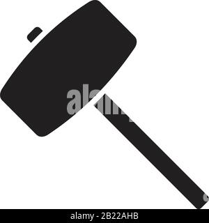 Hammer Icon template black color editable. Hammer Icon symbol Flat vector illustration for graphic and web design. Stock Vector