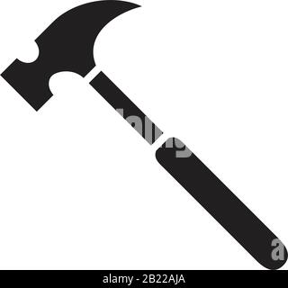 Hammer Icon template black color editable. Hammer Icon symbol Flat vector illustration for graphic and web design. Stock Vector