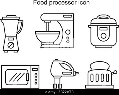 Food processor icon template black color editable. Food processor icon symbol Flat vector illustration for graphic and web design. Stock Vector
