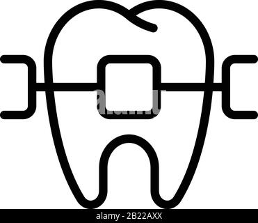 Bracket icon, outline style Stock Vector