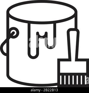 Paint can Icon template black color editable. Paint can Icon symbol Flat vector illustration for graphic and web design. Stock Vector