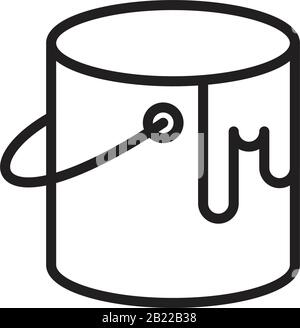 Paint can Icon template black color editable. Paint can Icon symbol Flat vector illustration for graphic and web design. Stock Vector