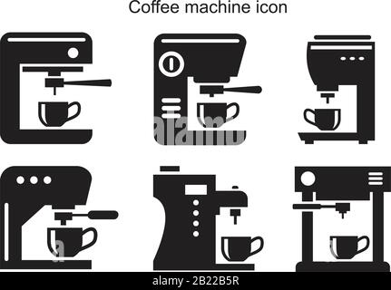 Coffee machine Icon template black color editable. Coffee machine Icon symbol Flat vector illustration for graphic and web design. Stock Vector