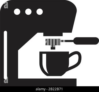 Coffee machine Icon template black color editable. Coffee machine Icon symbol Flat vector illustration for graphic and web design. Stock Vector