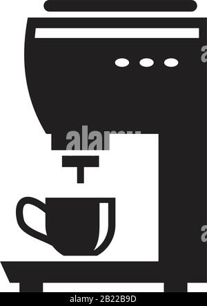 Coffee machine Icon template black color editable. Coffee machine Icon symbol Flat vector illustration for graphic and web design. Stock Vector