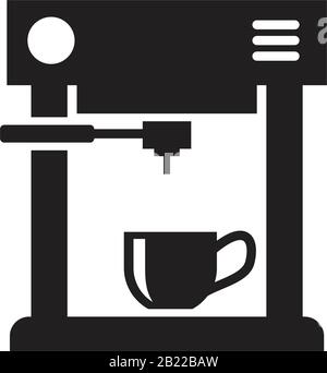 Coffee machine Icon template black color editable. Coffee machine Icon symbol Flat vector illustration for graphic and web design. Stock Vector