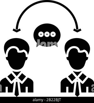 Communicative skills black icon, concept illustration, vector flat symbol, glyph sign. Stock Vector