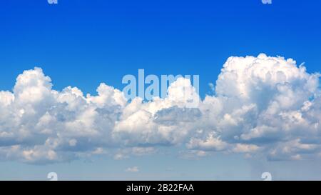 blue sky background with tiny clouds. panorama Stock Photo