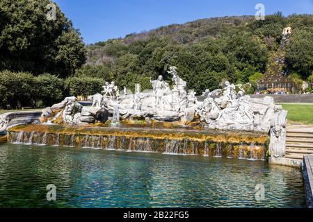 ITALY, CASERTA - OCT 19, 2019: The Royal Palace and gardens of Caserta (Palazzo Reale di Caserta), built in 18th century, former baroque residence of Stock Photo