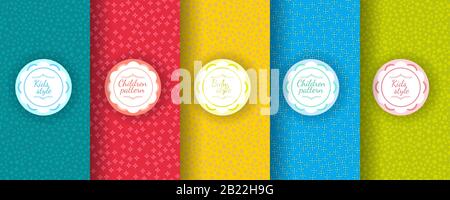 Kids colorful seamless pattern. Cute Baby design. Stock Vector