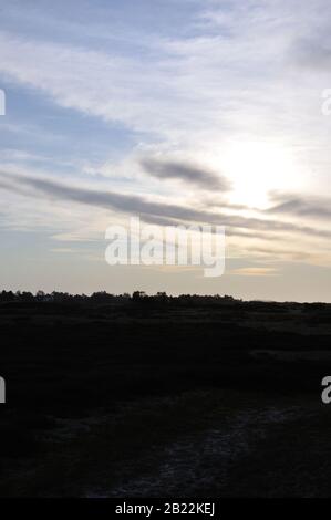 In der wunderschönen Dünenheide im Nationalpark Hiddensee zwischen Vitte und neuendorf kann man wunderbar entspannen. Stock Photo