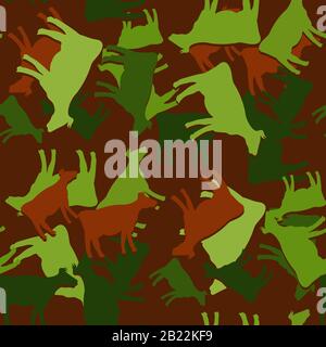 seamless cow pattern silhouette on brown background. Vector image Stock Vector