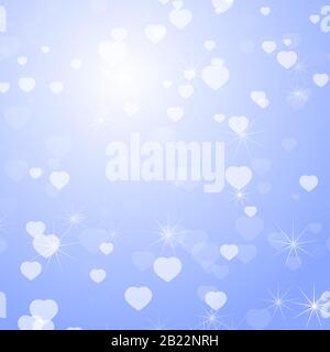 Romantic colored abstract background with hearts of different sizes. Simple flat vector illustration Stock Vector