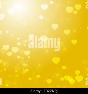 Romantic colored abstract background with hearts of different sizes. Simple flat vector illustration Stock Vector