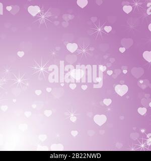 Romantic colored abstract background with hearts of different sizes. Simple flat vector illustration Stock Vector