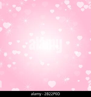 Romantic colored abstract background with hearts of different sizes. Simple flat vector illustration Stock Vector