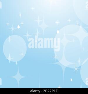 Light blue abstract background with stars and bokeh. Beautiful sky. Simple flat vector illustration Stock Vector