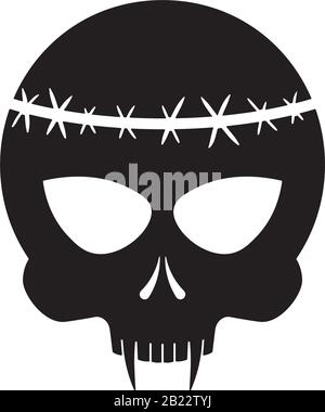 Skull / Vampire / Tattoo / Black isolated on white Stock Vector