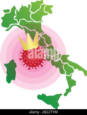CoronaVirus (2019-nCoV) italy spreading Stock Vector