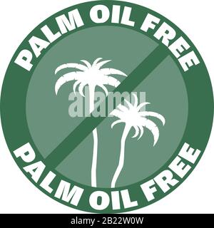 round green palm oil free label or badge vector illustration Stock Vector