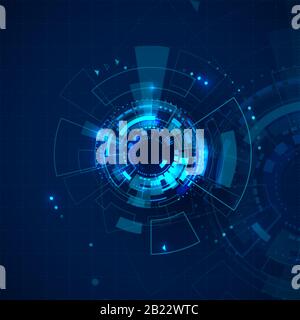 Sci-fi futuristic backdrop.Technology background with HUD elements. Vector illustration Stock Vector