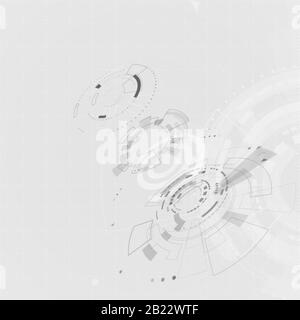 Futuristic technology concept with HUD elements. Sci fi cyberspace background. vector illustration Stock Vector
