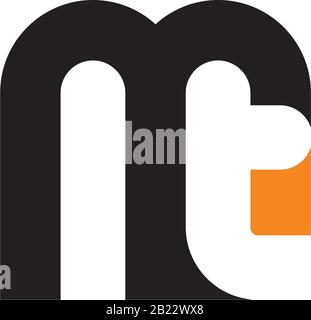 monogram anagram lettermark logo of letter m i n t Stock Vector