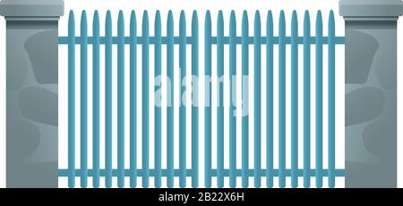 Metal gate entrance icon. Cartoon of metal gate entrance vector icon for web design isolated on white background Stock Vector