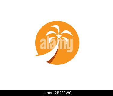 swoosh shooting star and sparkling as palm tree leaves achieving goals Stock Vector