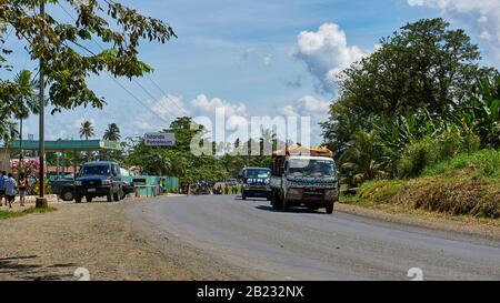 Alotau is the capital of Milne Bay Province, in the south-east of Papua New Guinea. It is located on the northern shore of Milne Bay. Stock Photo