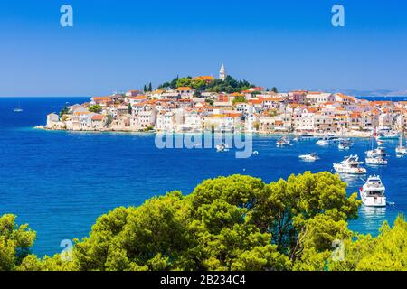 Primosten, Sibenik Knin County, Croatia. Resort town on the Adriatic coast. Stock Photo