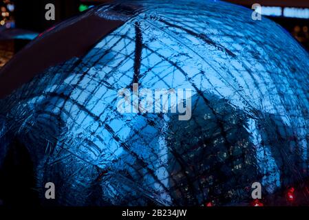 Bunch of colorful metalic Mylar Balloons with reflection. Stock Photo