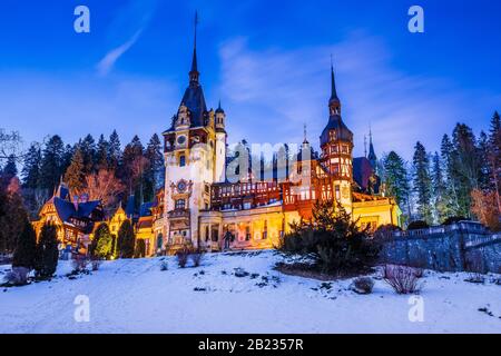 Peles castle in Muntenia region, Romania. Sinaia, Prahova county.