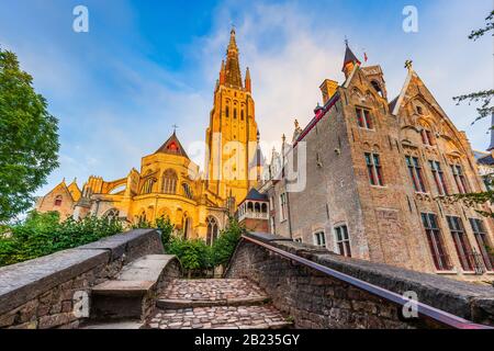 Bruges, Belgium. The Church of Our Lady. Stock Photo