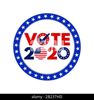 2020 USA Presidential Elections background. Banner for US elections, voting concept vector illustration. Stock Vector