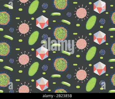 Abstract viruses, microbes and bacteria cells design. Stock Vector