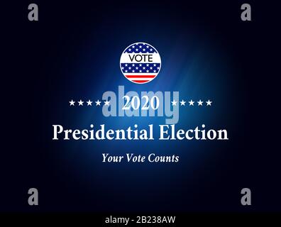 2020 USA Presidential Elections background. Banner for US elections, voting concept vector illustration. Stock Photo