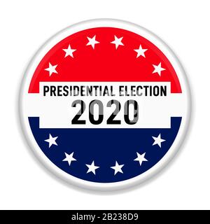 USA 2020 Presidential election background, for pin, badge, election campaign button. Stock Photo