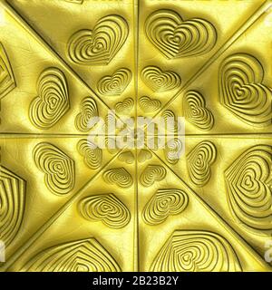 Leather tile with embossed optical illusion Stock Photo