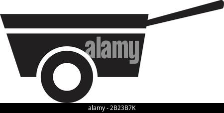 Wheelbarrow Icon template black color editable. Wheelbarrow Icon symbol Flat vector illustration for graphic and web design. Stock Vector